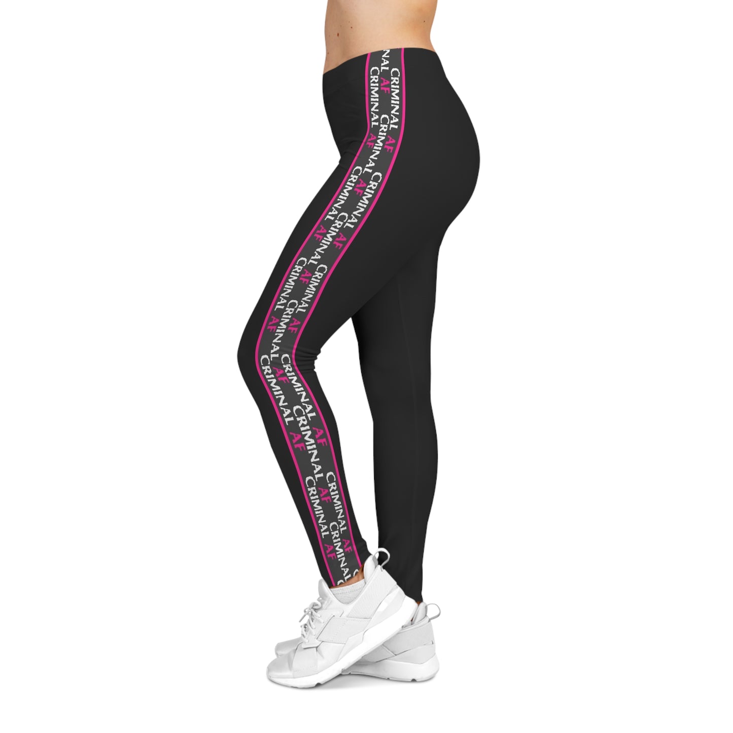 Criminal AF Women's Casual Leggings - Hot Pink