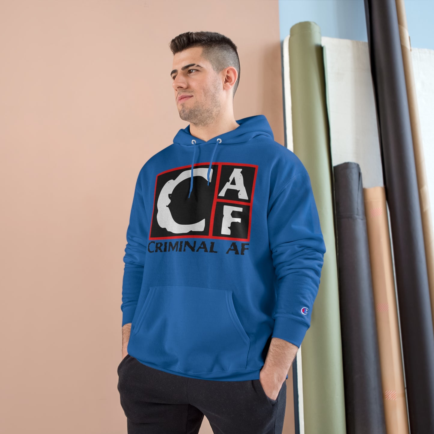 CAF Champion Hoodie - Unisex - Black Print