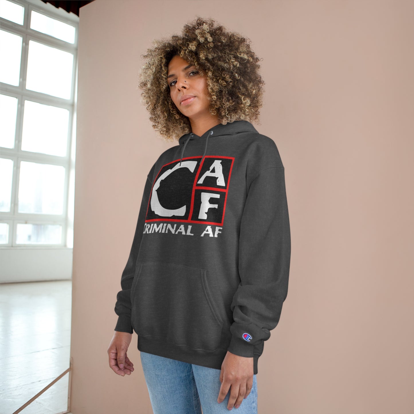 CAF Champion Hoodie - Unisex - White Print