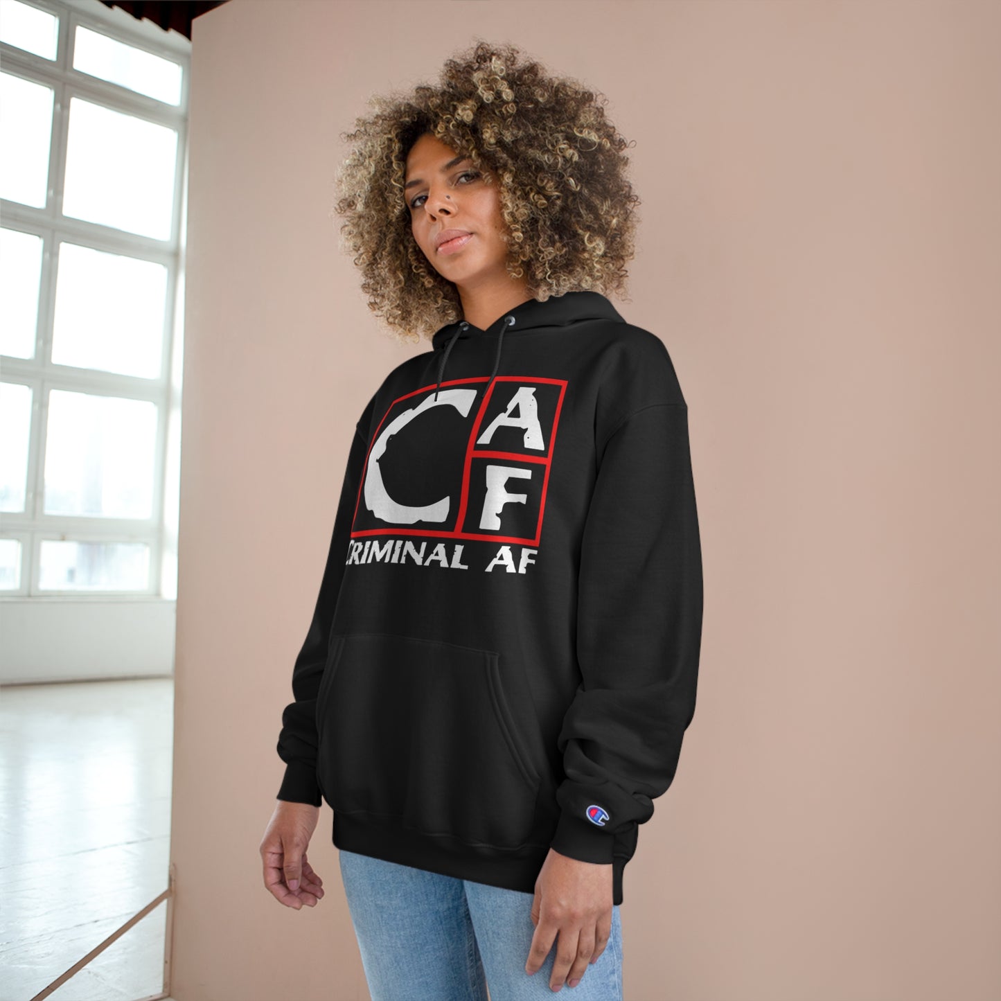 CAF Champion Hoodie - Unisex - White Print