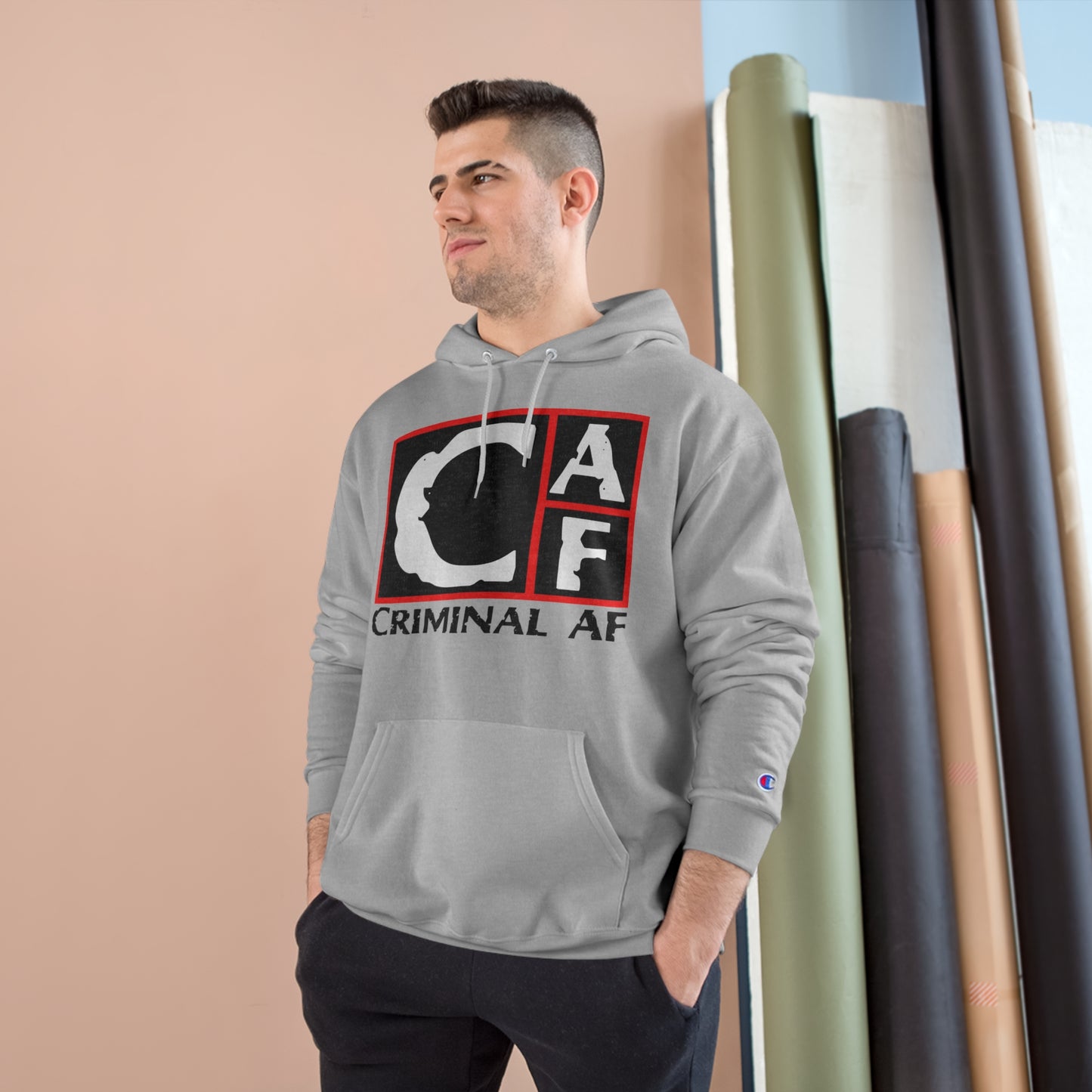 CAF Champion Hoodie - Unisex - Black Print