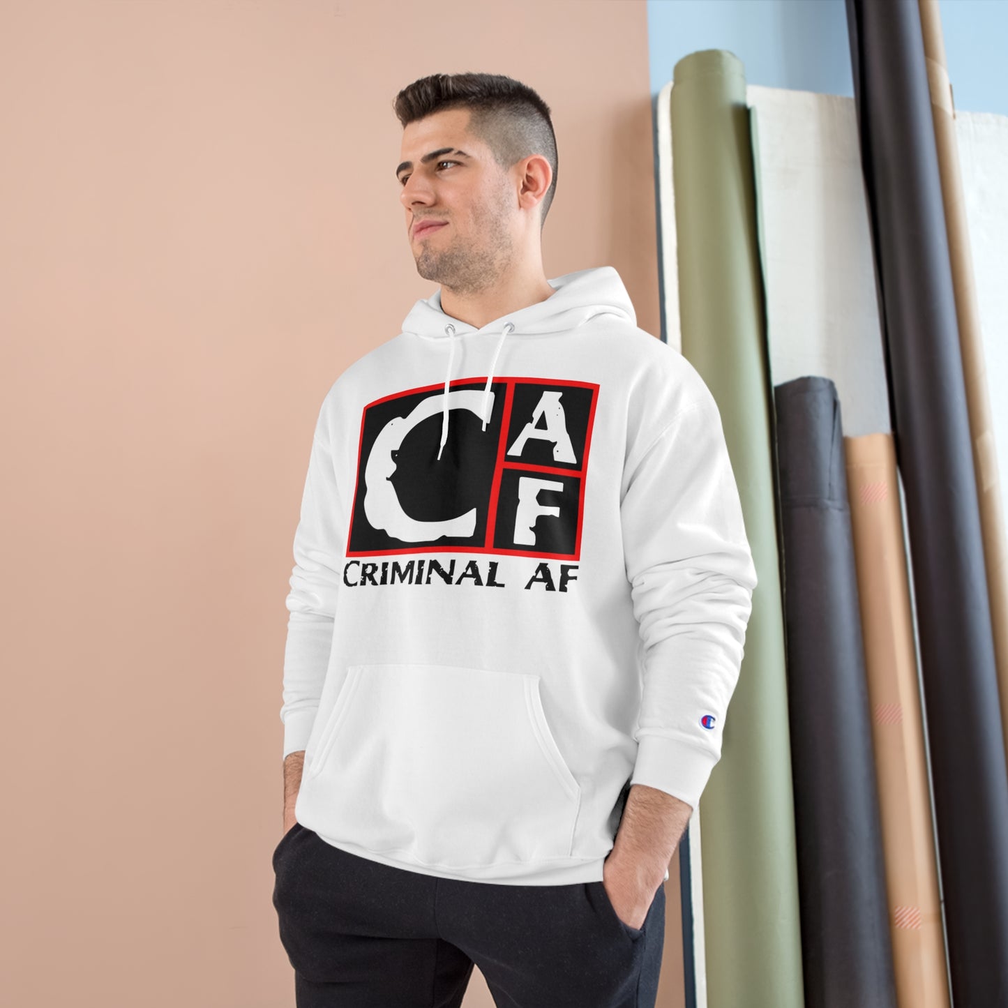 CAF Champion Hoodie - Unisex - Black Print