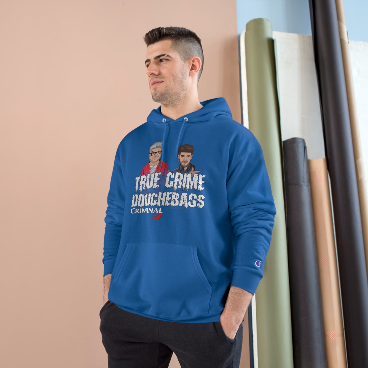 True Crime Douchebags Logo Champion Hoodie