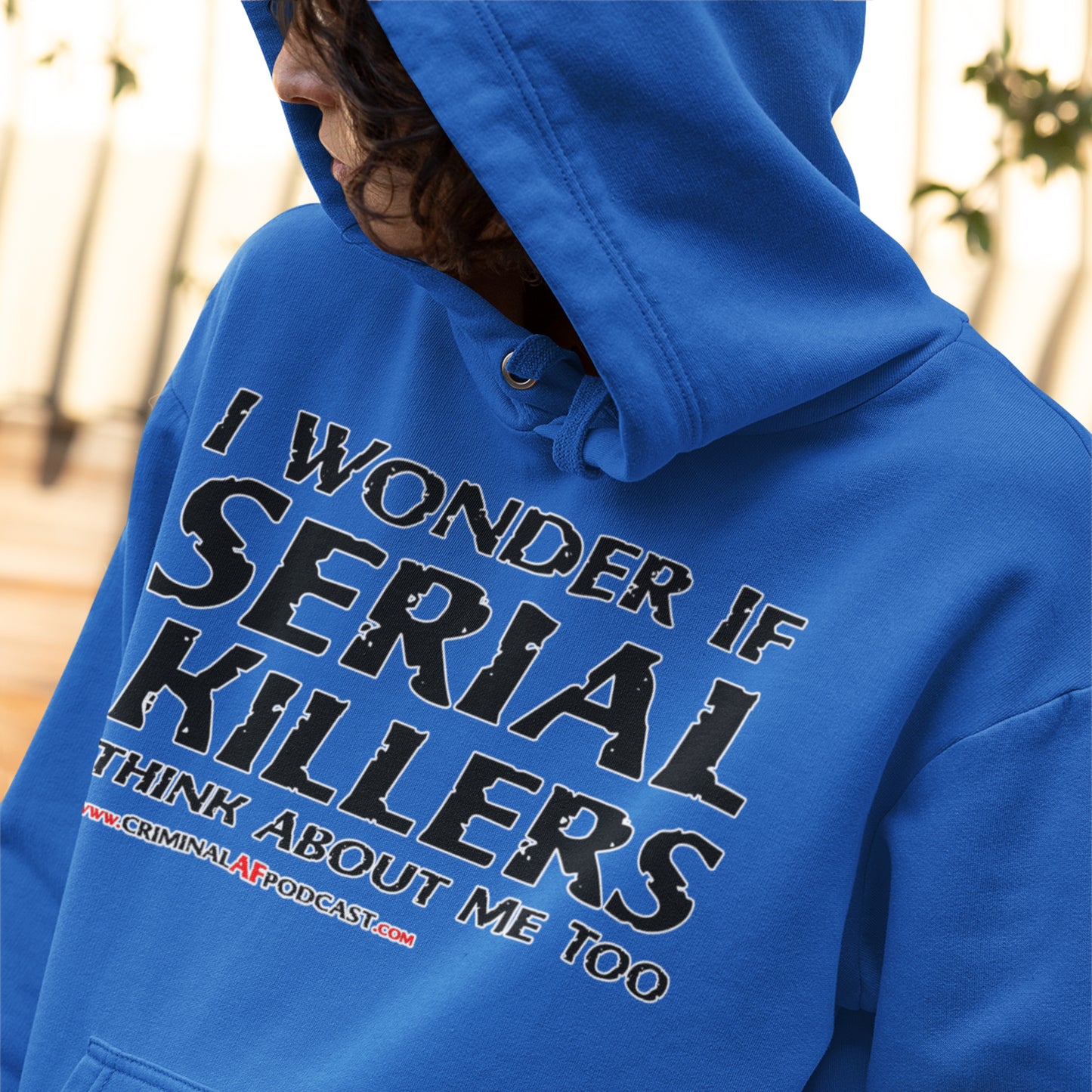 I Wonder If...Girlie College Hoodie (Black Print)