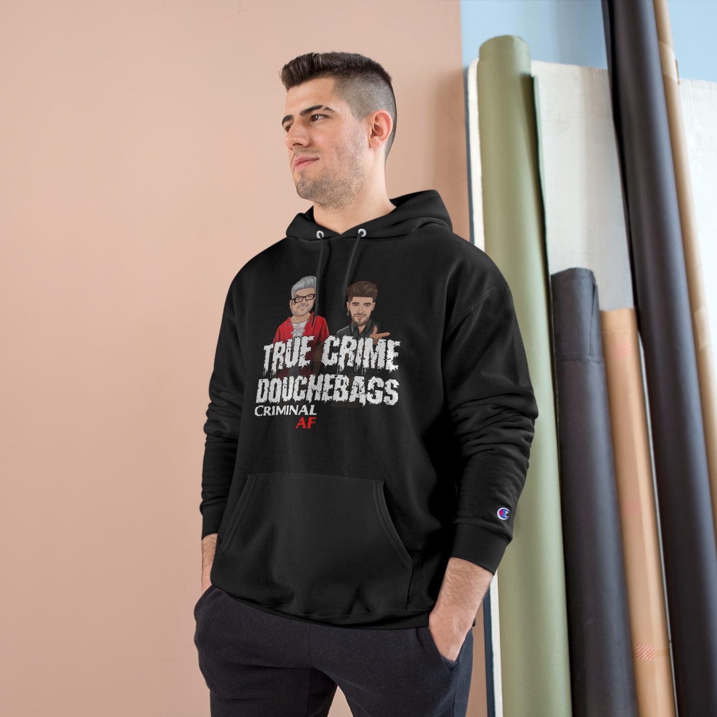 True Crime Douchebags Logo Champion Hoodie