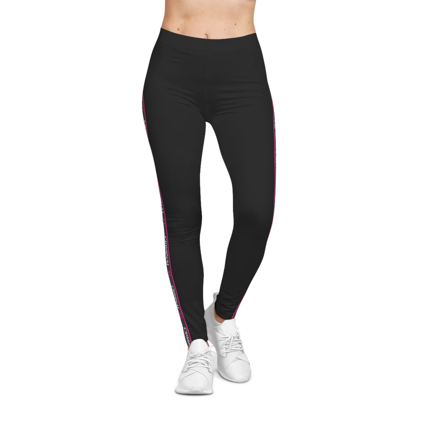 Criminal AF Women's Casual Leggings - Hot Pink