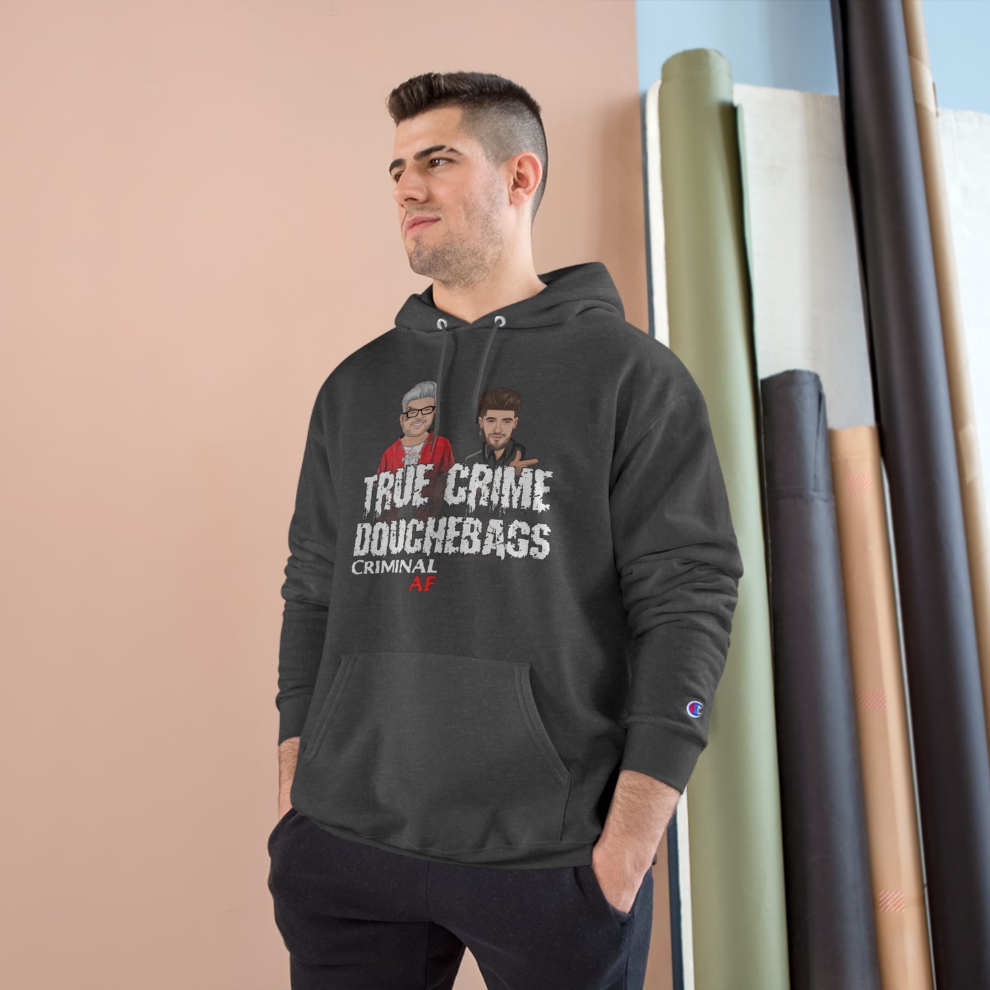 True Crime Douchebags Logo Champion Hoodie