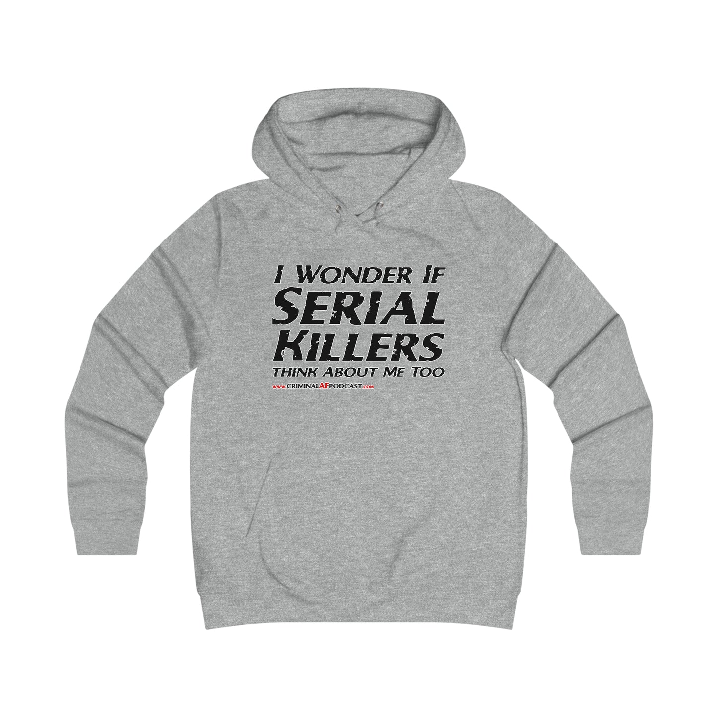 I Wonder If...Girlie College Hoodie (Black Print)