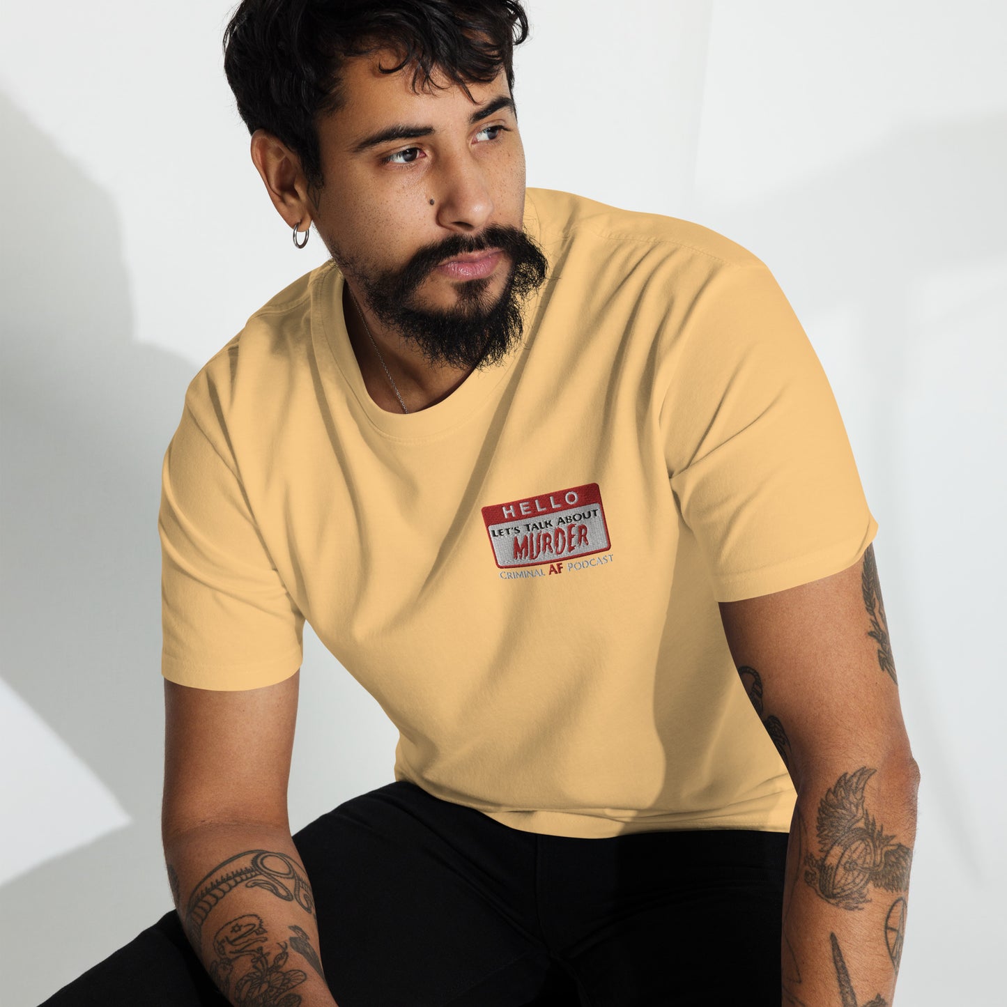 HELLO - Let's Talk About MURDER Unisex Premium Heavyweight Tee